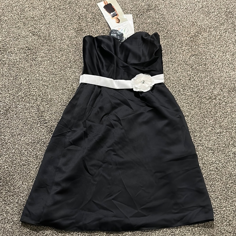 B2 JASMINE bridal dress.poly satin black NWT